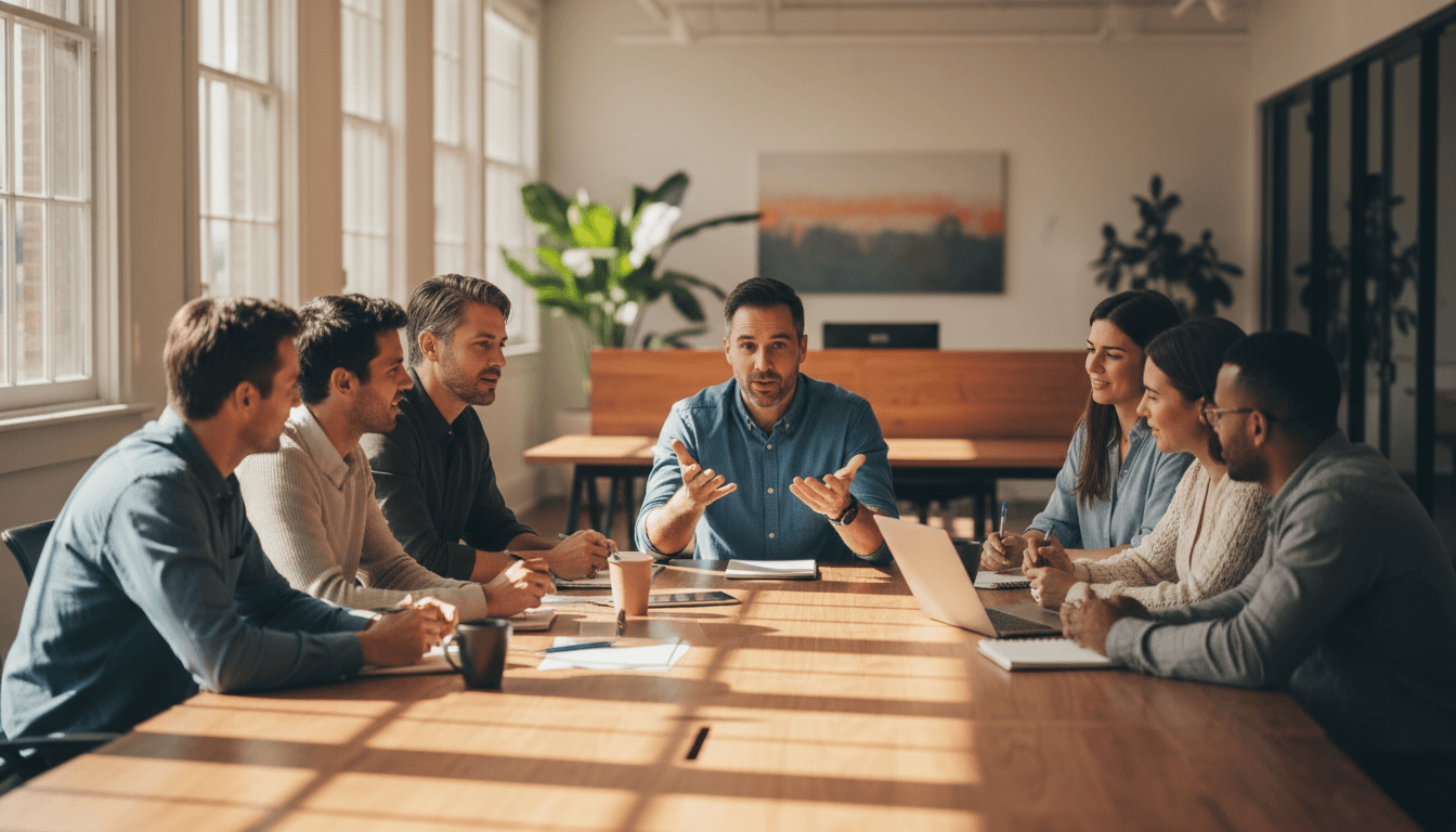 New hire onboarding meeting with diverse team members in San Jose office